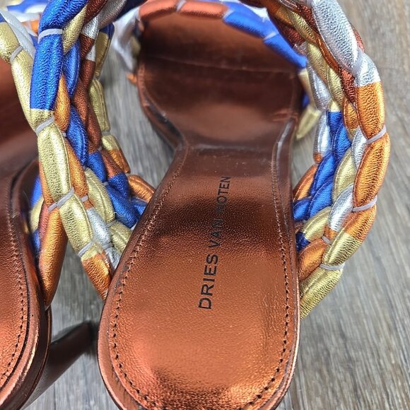 Dries Van Noten WOVEN METALLIC MULES - Picture 11 of 16